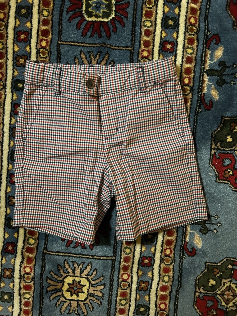 Janie and Jack Red, Blue & White Checkered Boys Shorts